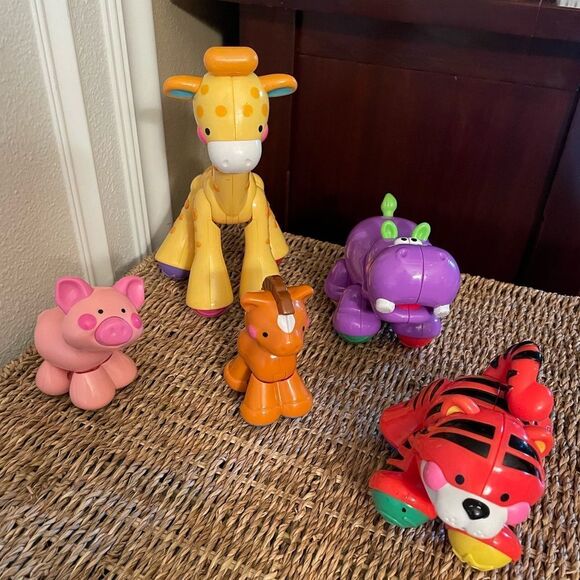 Fisher Price Animal Clickers Moveable Sensory Toys set of 5 - Picture 1 of 14
